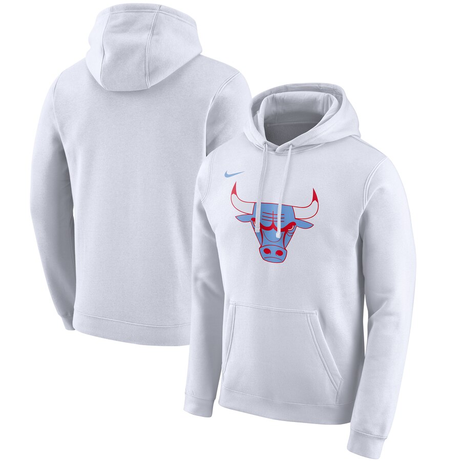 NBA Chicago Bulls Nike 201920 City Edition Club Pullover Hoodie White->utah jazz->NBA Jersey